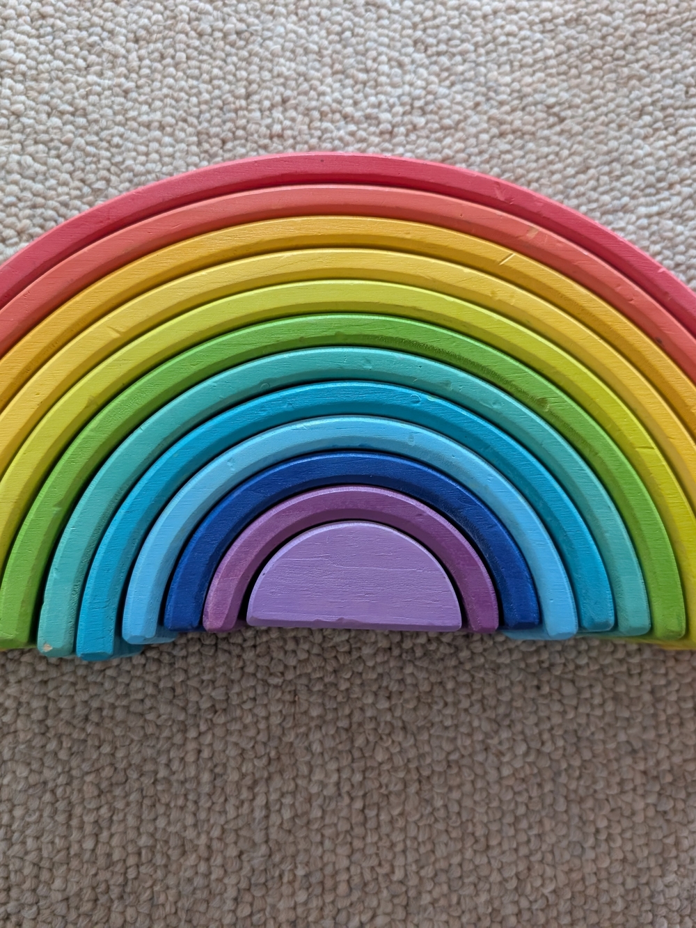 Kinderfeets Montessori Wooden Rainbow Stacking Toy